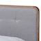 Baxton Studio Natalia Light Grey Upholstered and Walnut Wood Queen Size Platform Bed 167-9411-9441 - alternate 3